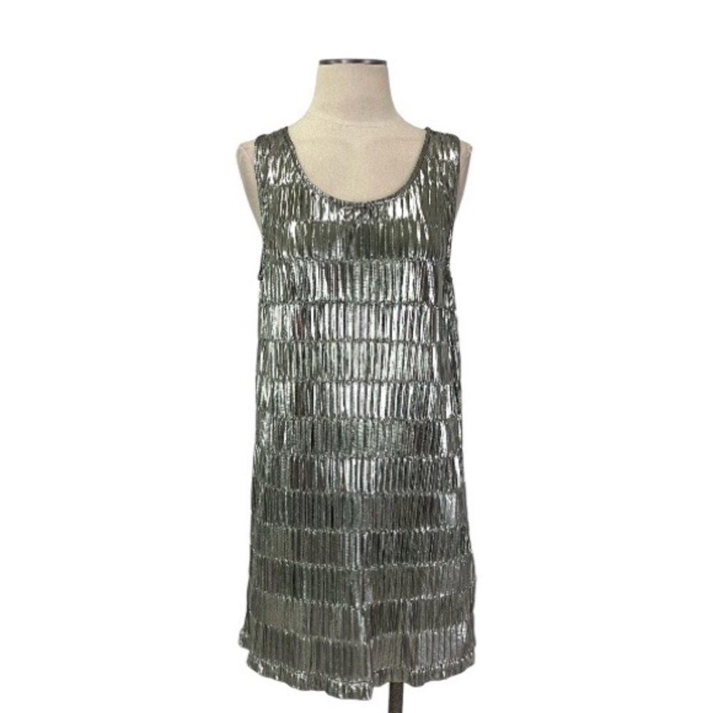Minkpink- Metallic Pleat Dress Size Small.